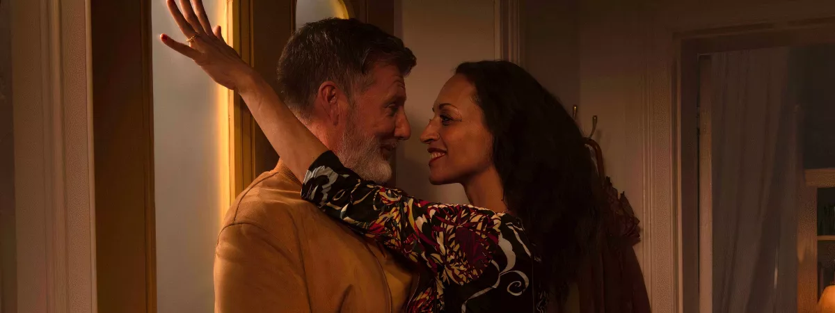 couple embracing and looking at each other